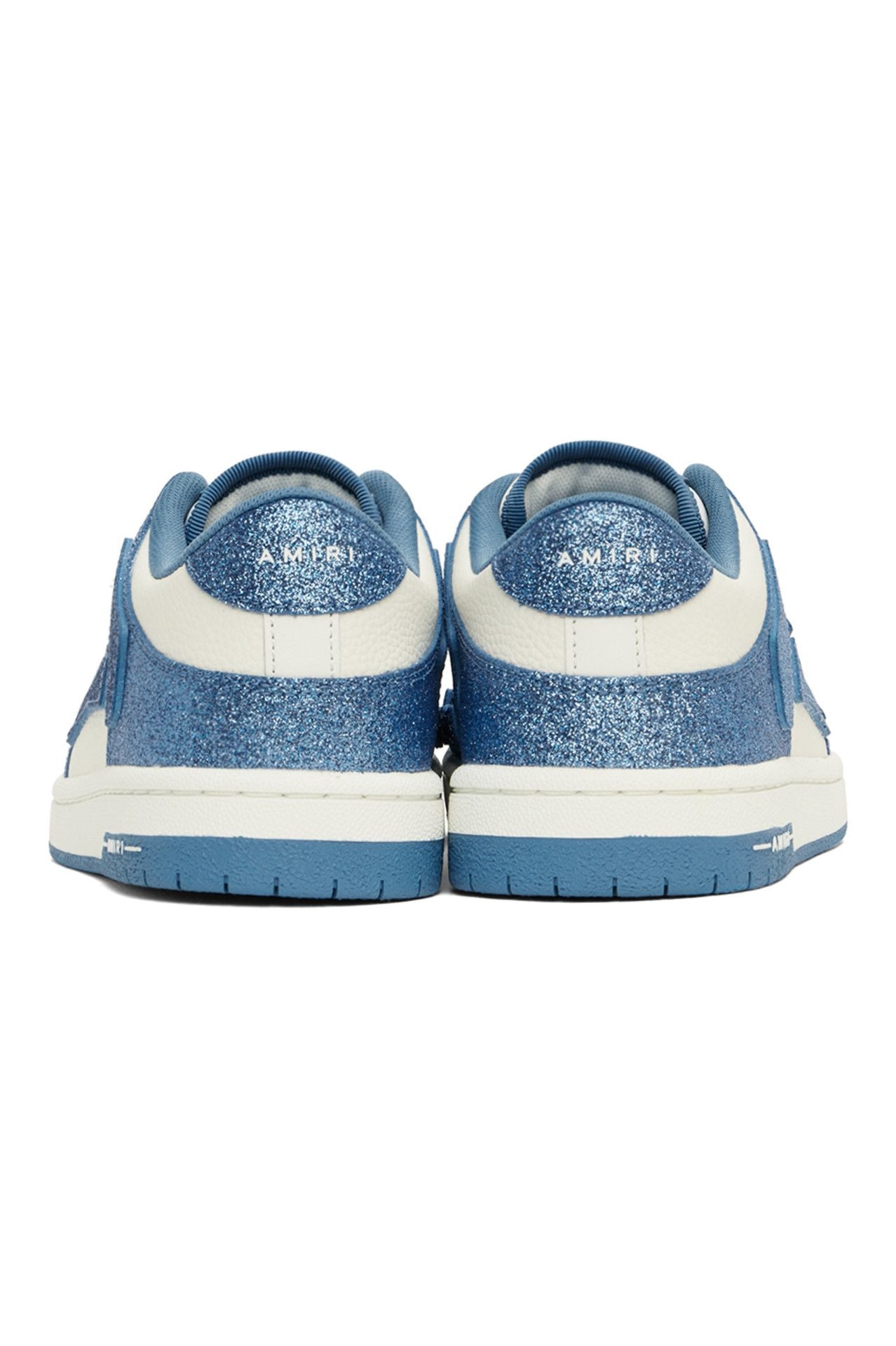 AMIRI White & Bleu Shimmer Skel-Top Low