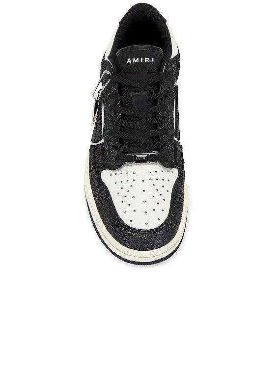 AMIRI White & Black Shimmer Skel-Top Low