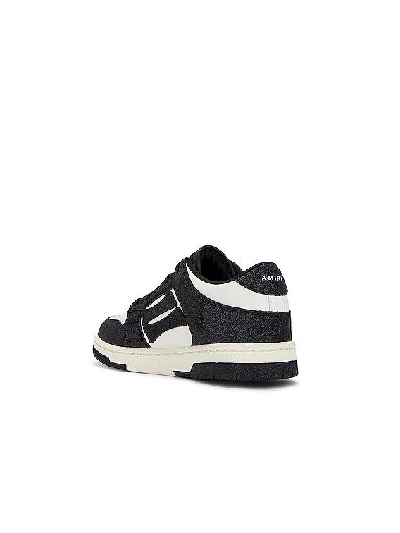 AMIRI White & Black Shimmer Skel-Top Low