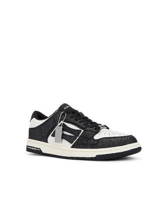 AMIRI White & Black Shimmer Skel-Top Low